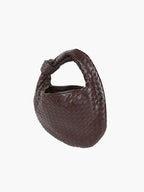 Women's Woven Handbag with Knotted Handle and Minimalist Design - 7