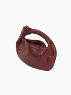 Women's Woven Handbag with Knotted Handle and Minimalist Design - 9