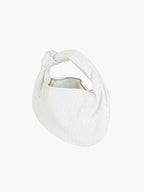 Women's Woven Handbag with Knotted Handle and Minimalist Design - 5