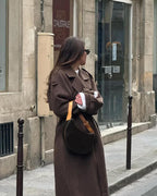 Women's Long Coat Relaxed Tailored with Lapel Collar - 5