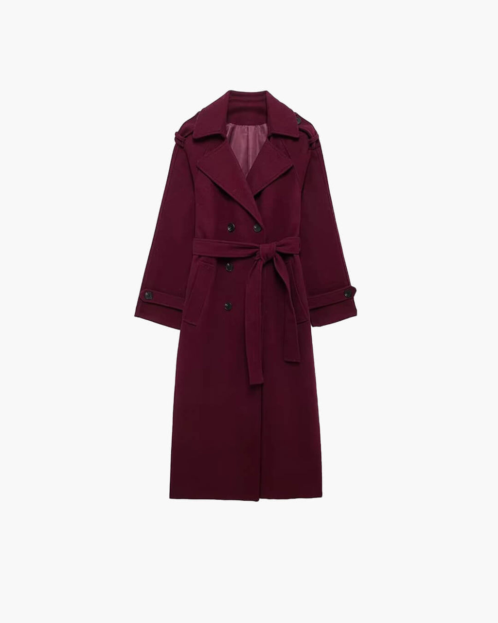 Women's Long Coat Relaxed Tailored with Lapel Collar - 15