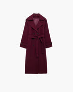Women's Long Coat Relaxed Tailored with Lapel Collar - 15