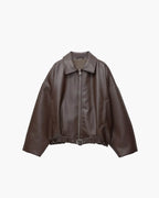 Unisex Oversized Biker Jacket with Belted Waist and Collar - 2