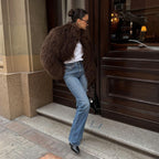 Women's Faux Fur Coat Oversized with Shaggy Texture - 9