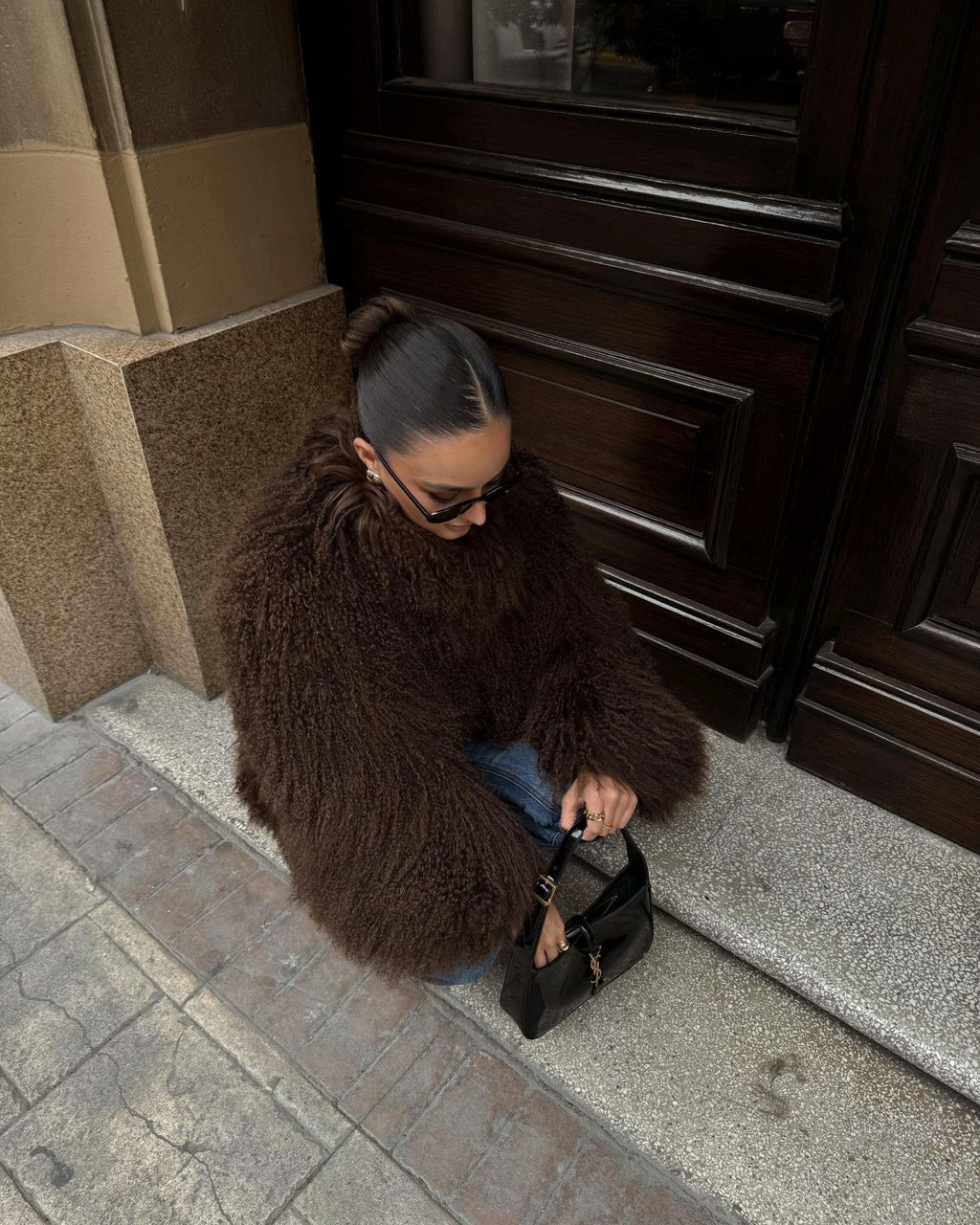 Women's Faux Fur Coat Oversized with Shaggy Texture - 12