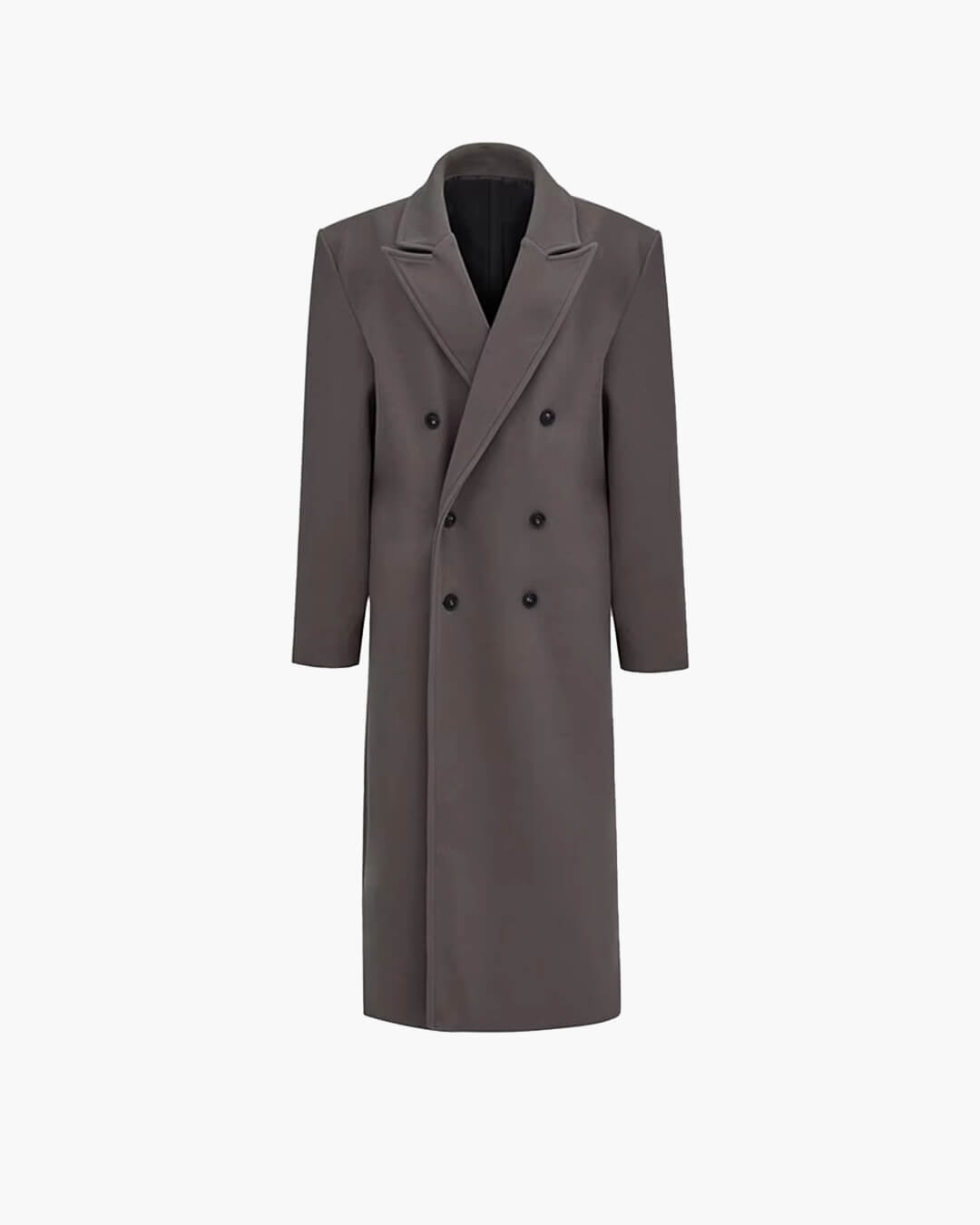Women's Oversized Maxi Coat with Notched Lapel and Long Sleeves - 14