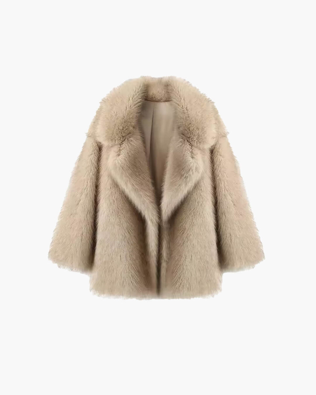 Women's Faux Fur Coat Relaxed Fit with Gradient Tones - 7