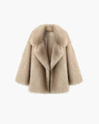 Women's Faux Fur Coat Relaxed Fit with Gradient Tones - 7