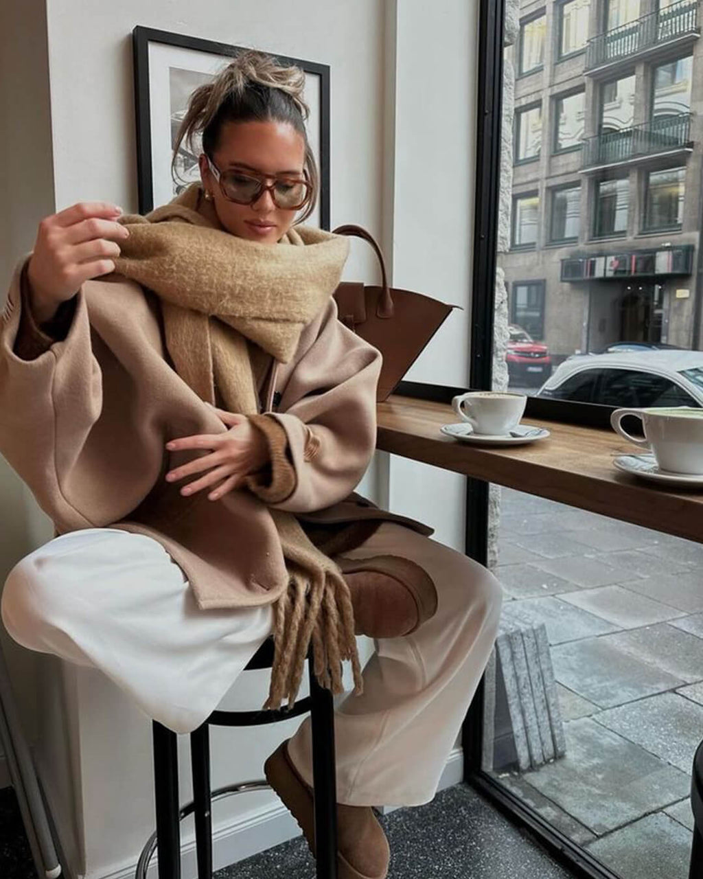 Women's Fringed Winter Scarf Oversized Wrap - 12