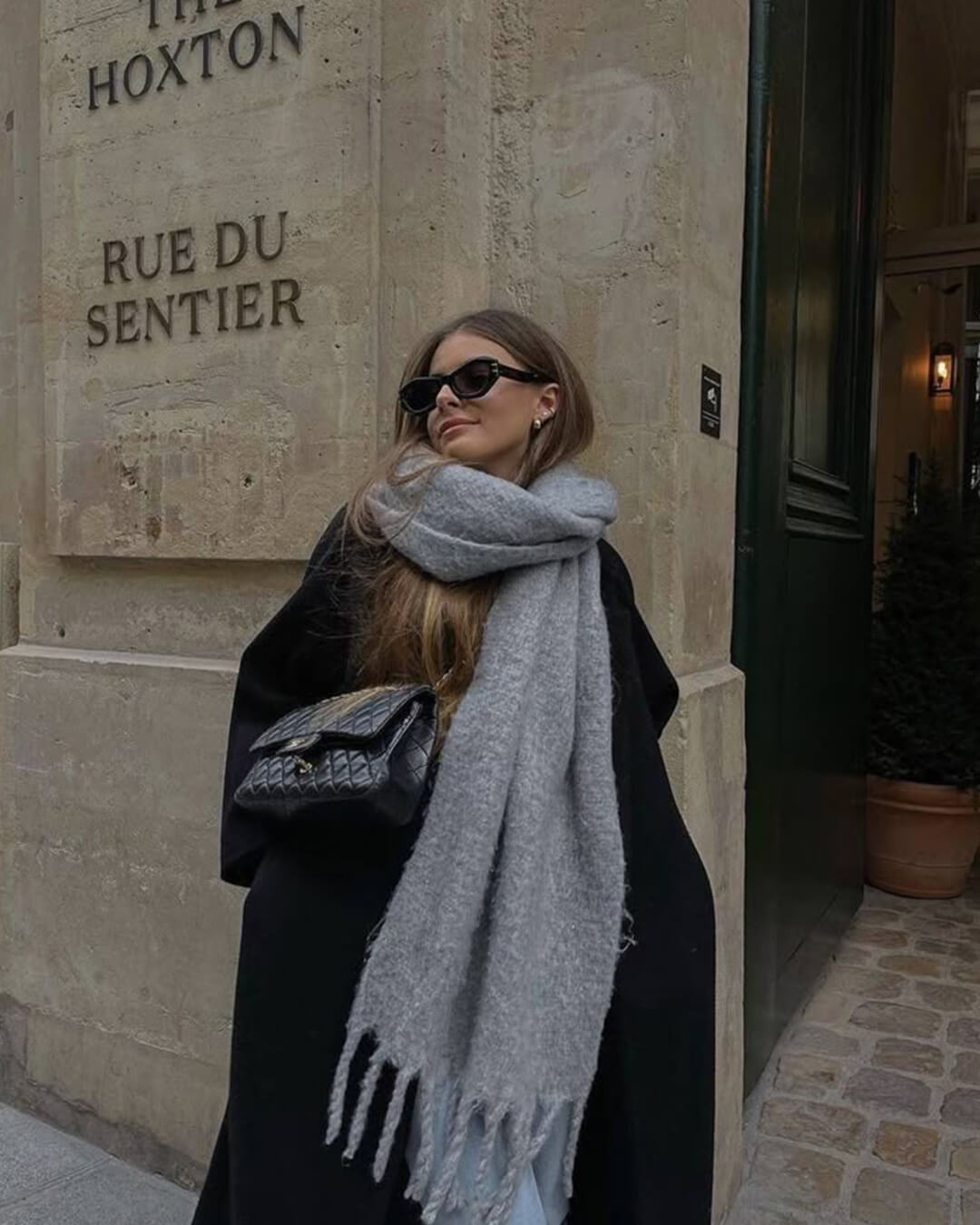Women's Fringed Winter Scarf Oversized Wrap - 3