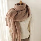 Women's Fringed Winter Scarf Oversized Wrap - 23