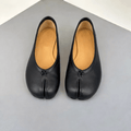 Women's Split-Toe Flats with Cushioned Footbed - Black