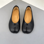 Women's Split-Toe Flats with Cushioned Footbed - Black