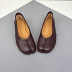 Women's Split-Toe Flats with Cushioned Footbed - Wine