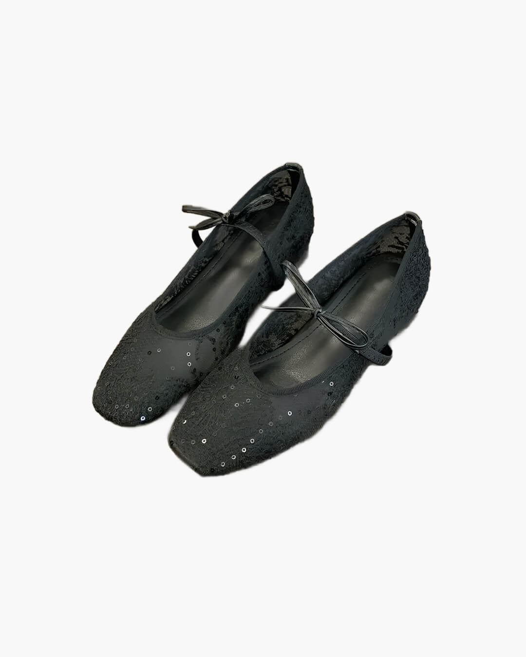 Women's Ballet Flats with Mesh Upper and Square Toe - 6