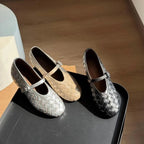 Women's Woven Mary Jane Flats with Bow Strap - 14