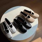 Women's Woven Mary Jane Flats with Bow Strap - 15