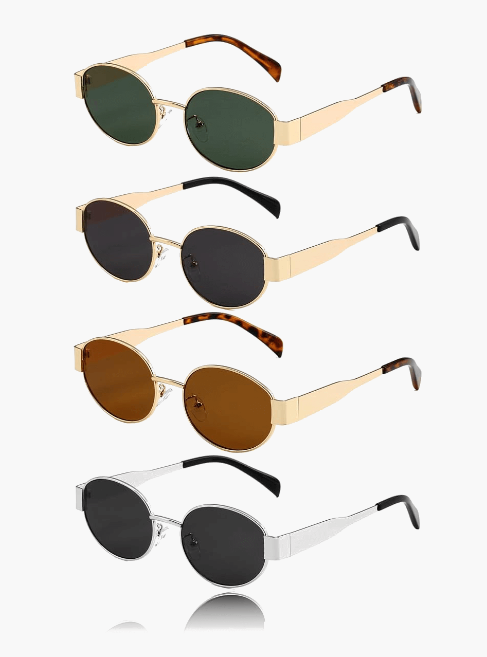 Sunglasses with Sculptural Metal Frame and Tinted Lenses - 13