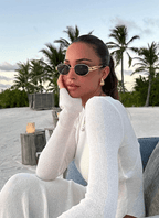 Sunglasses with Sculptural Metal Frame and Tinted Lenses - 8