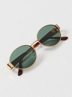 Sunglasses with Sculptural Metal Frame and Tinted Lenses - 10