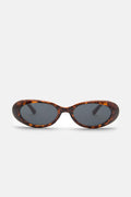 Women's Oval Sunglasses with Flat Profile and UV Protection - Tortoiseshell