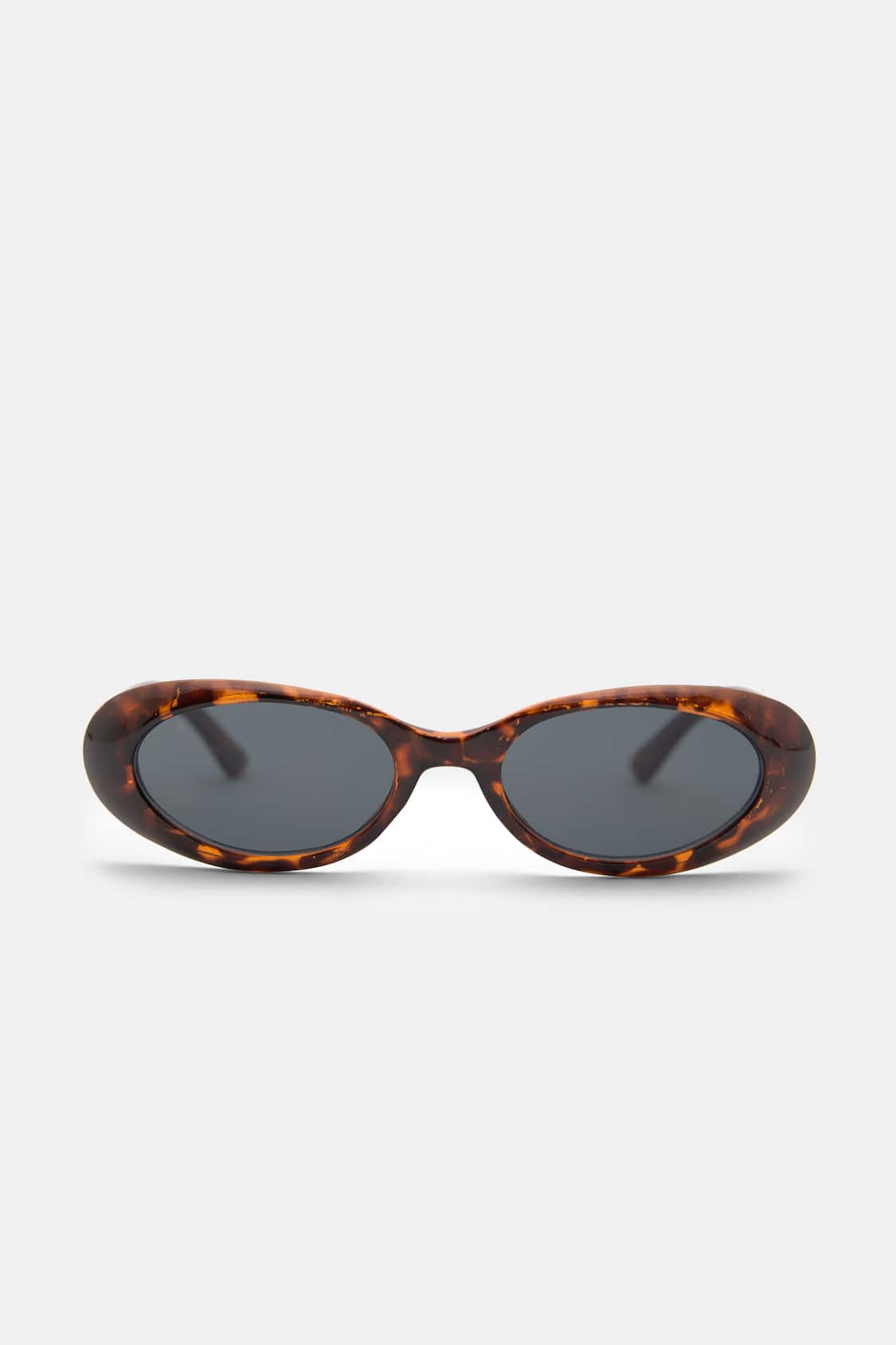 Women's Oval Sunglasses with Flat Profile and UV Protection - Tortoiseshell