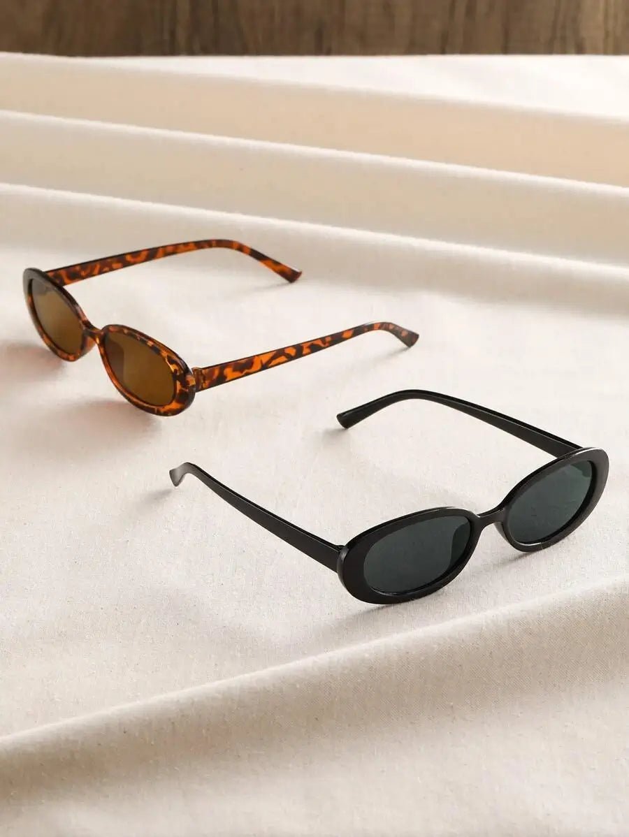 Women's Oval Sunglasses with Flat Profile and UV Protection - 9