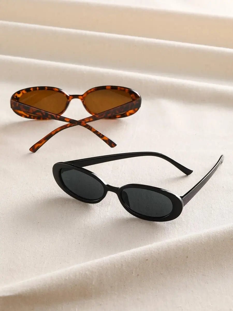 Women's Oval Sunglasses with Flat Profile and UV Protection - 8