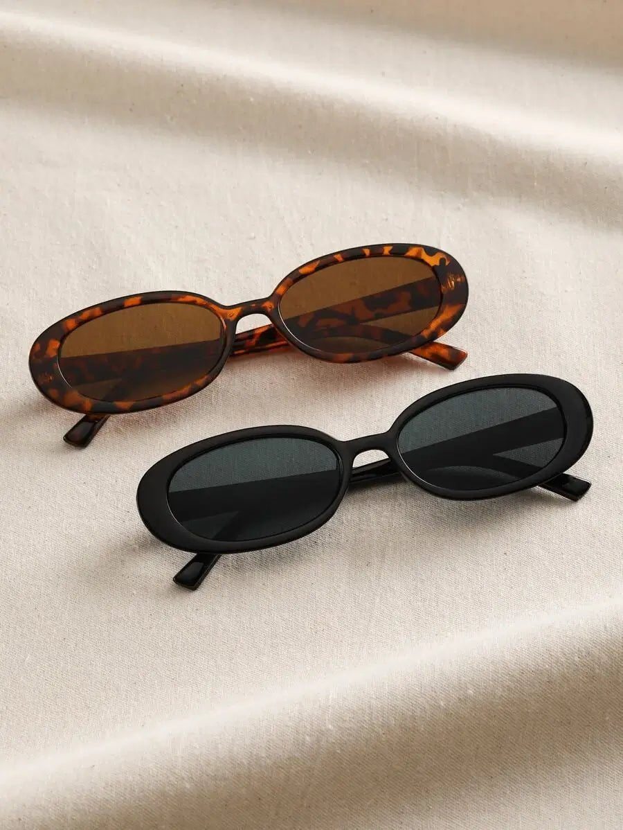 Women's Oval Sunglasses with Flat Profile and UV Protection - 7