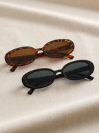 Women's Oval Sunglasses with Flat Profile and UV Protection - 7