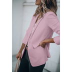 Women's Single Button Blazer with Notch Lapels - 6