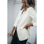 Women's Single Button Blazer with Notch Lapels - 10