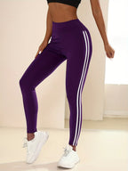 Women's Yoga Leggings with Side Stripe - 7