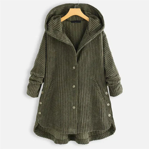 Niah - Cosy Hooded Coat - Green