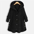 Niah - Cosy Hooded Coat - Black