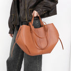 Women's Curved-Bottom Tote Bag with Adjustable Strap - 11