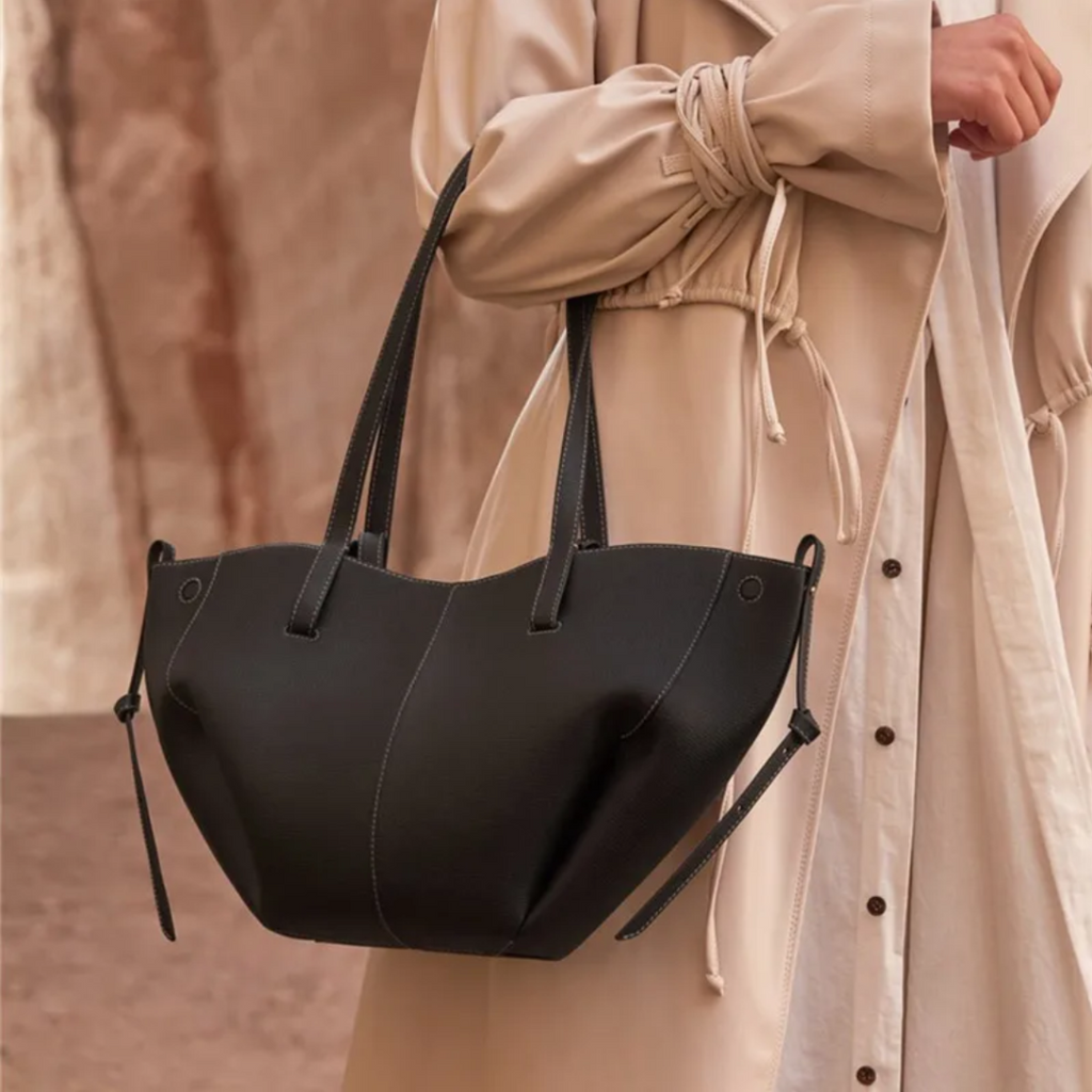 Women's Curved-Bottom Tote Bag with Adjustable Strap