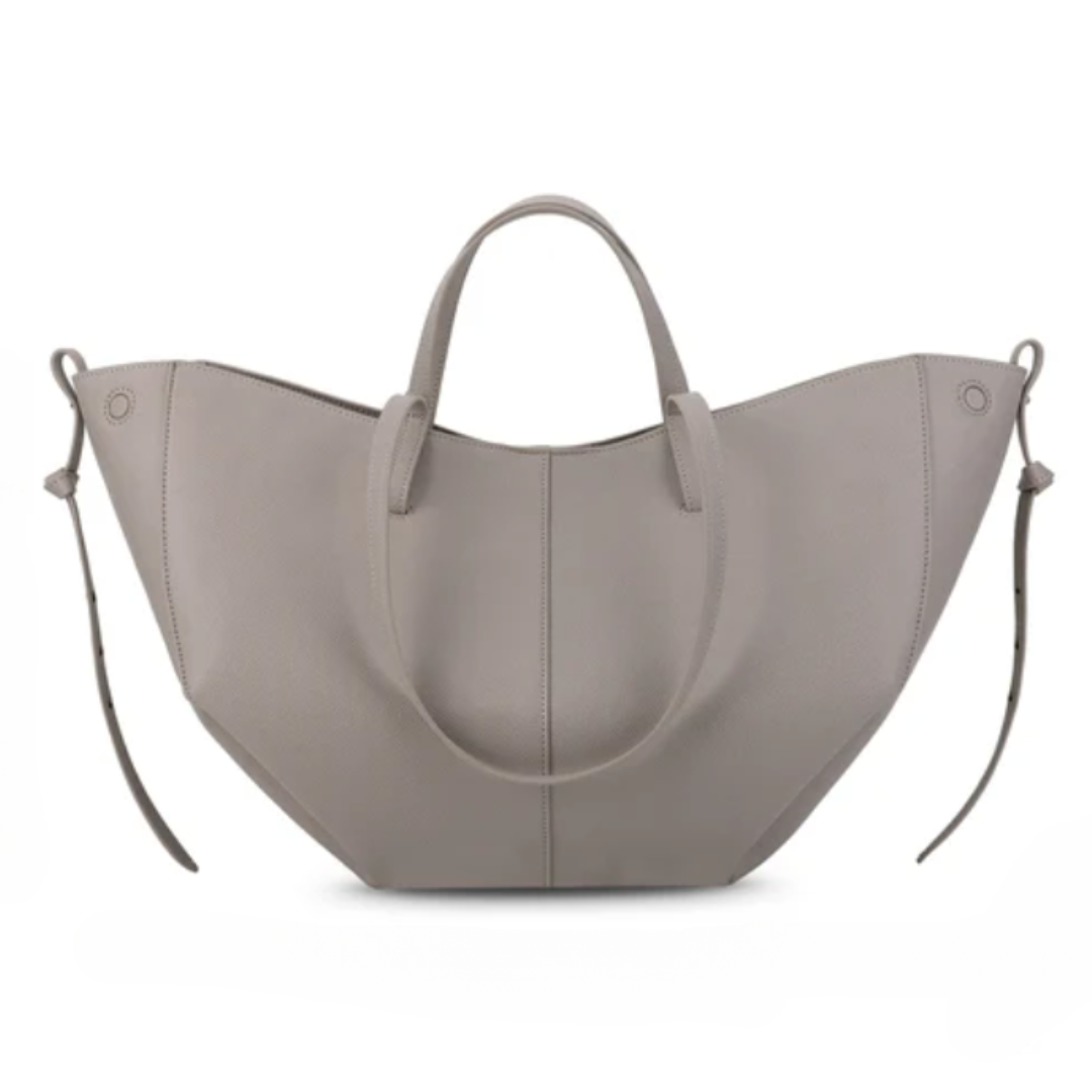 Women's Curved-Bottom Tote Bag with Adjustable Strap - Grey