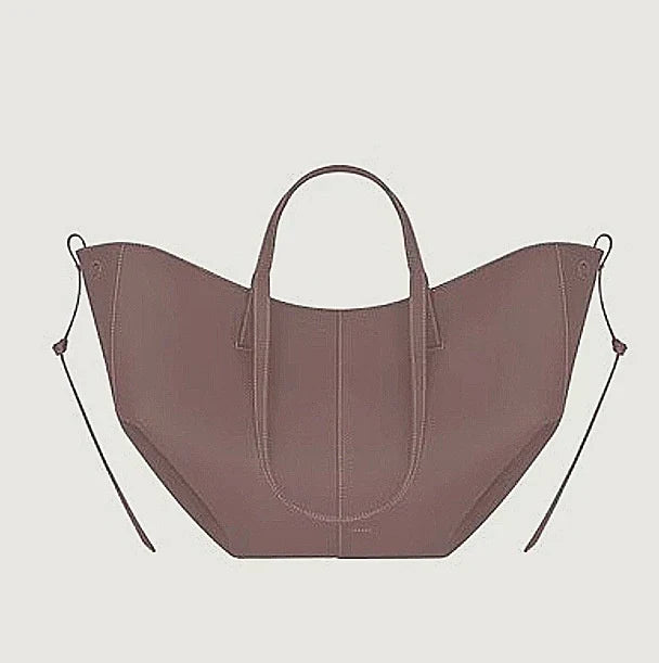 Women's Curved-Bottom Tote Bag with Adjustable Strap - Purple