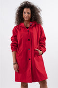 Barbara | Oversized Water-Resistant Windbreaker - Cherry Red
