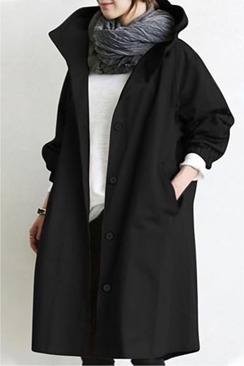 Barbara | Oversized Water-Resistant Windbreaker - Black