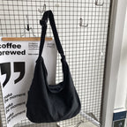 Women's Canvas Shoulder Bag Crossbody Slouch Style - Black