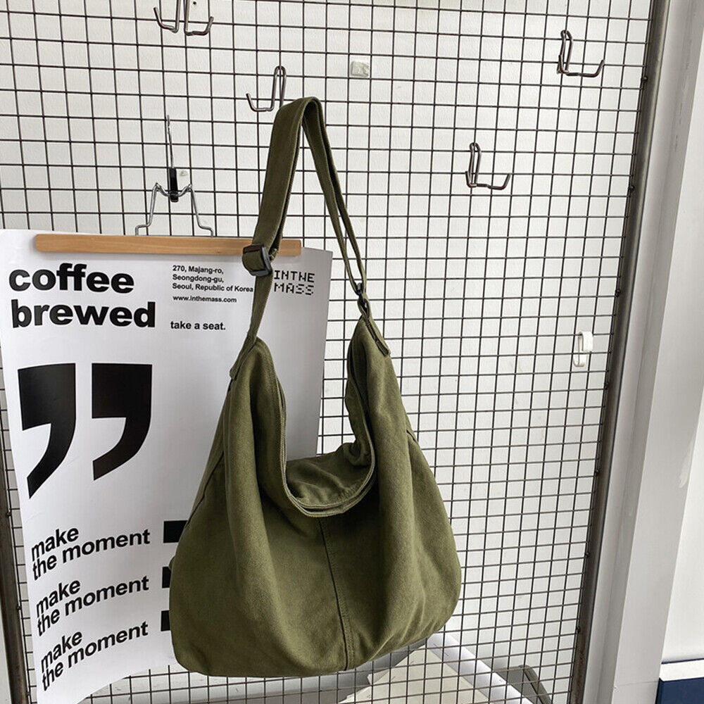 Women's Canvas Shoulder Bag Crossbody Slouch Style - 6
