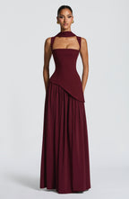 Women's Maxi Dress Sleeveless with Square Neck and High Slit - 9