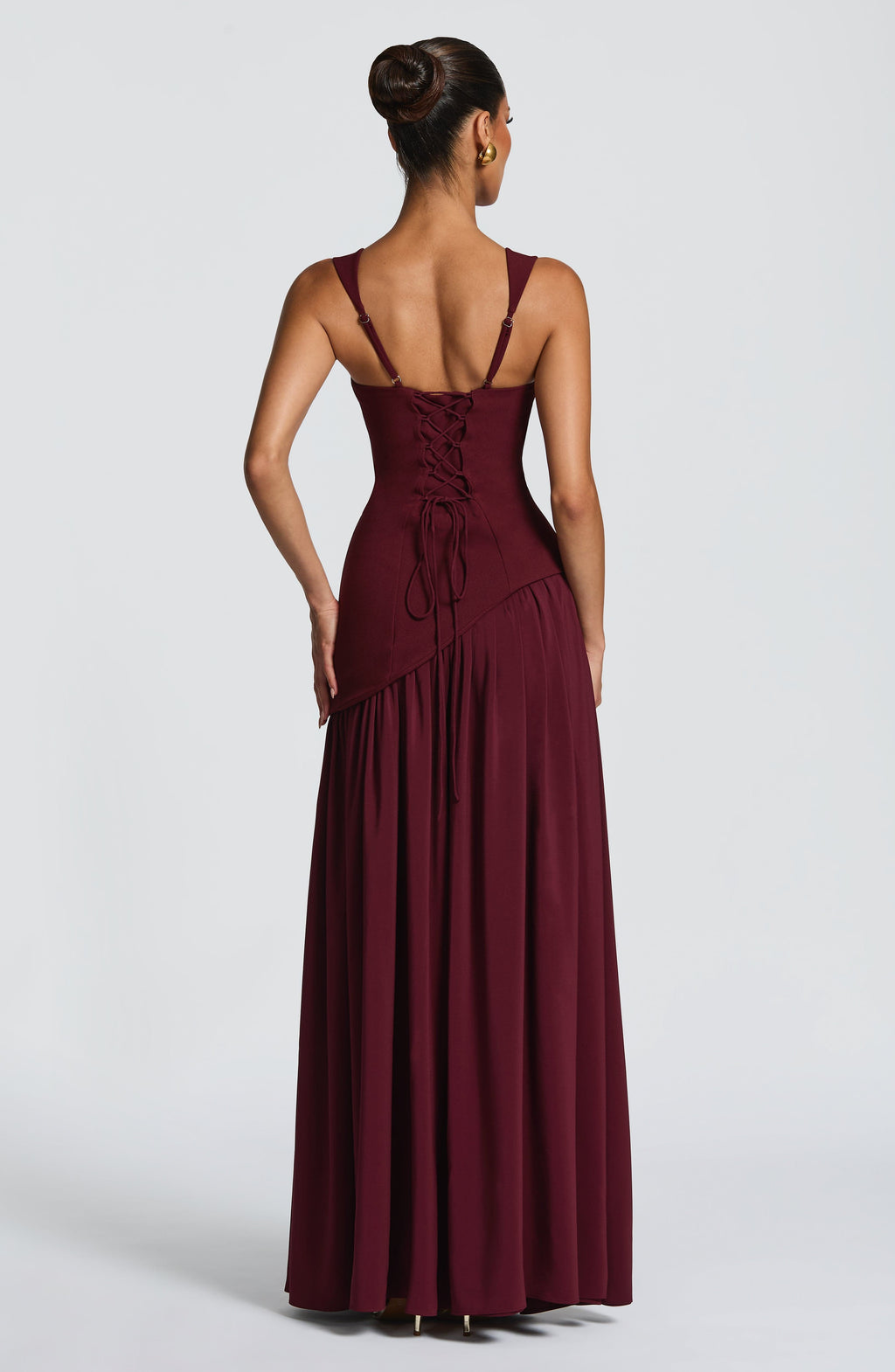 Women's Maxi Dress Sleeveless with Square Neck and High Slit - 3