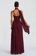 Women's Maxi Dress Sleeveless with Square Neck and High Slit - 7