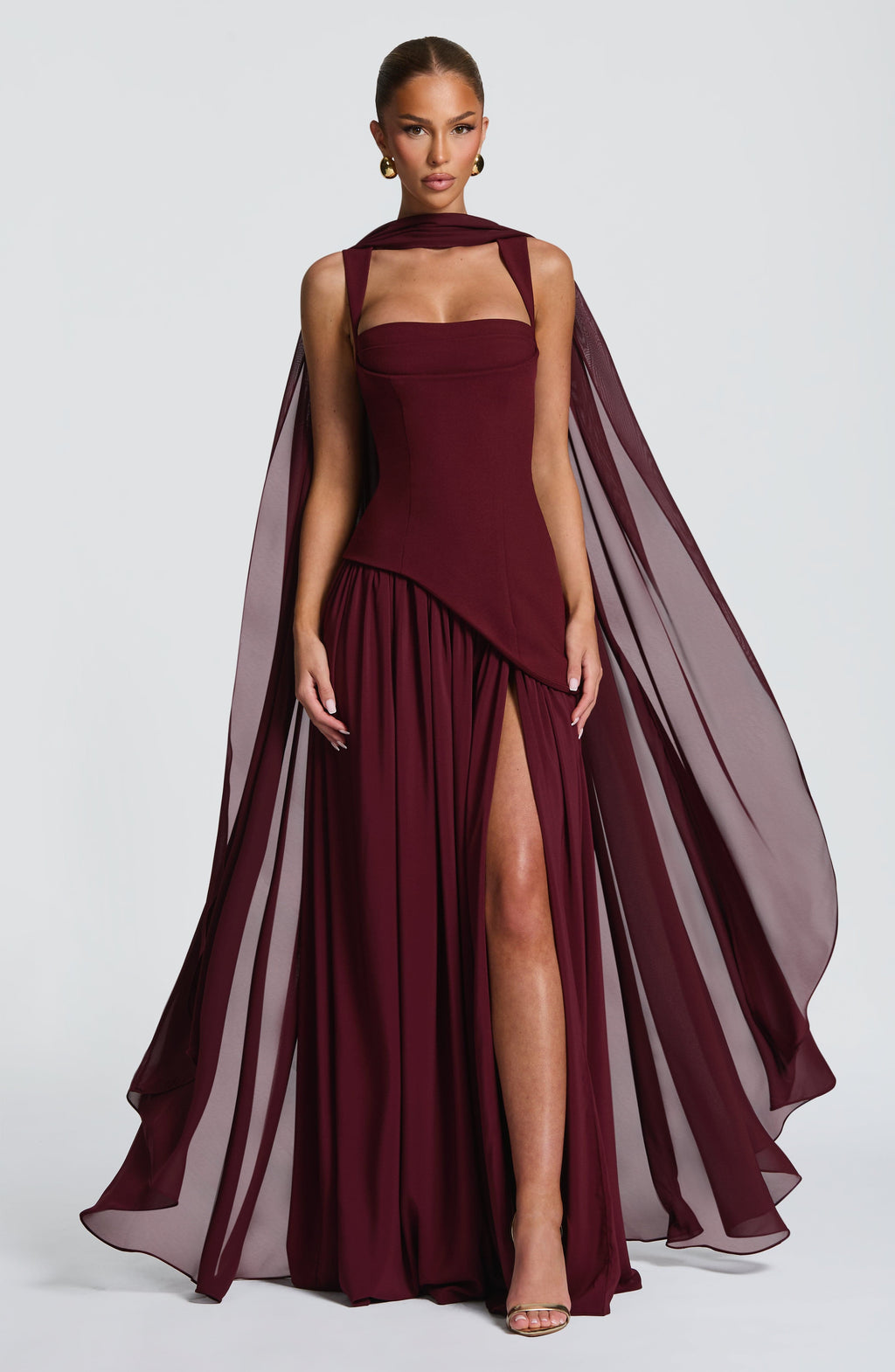 Women's Maxi Dress Sleeveless with Square Neck and High Slit - 11