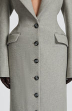 Women's Long Coat Tailored Fit with Peak Lapel - 6