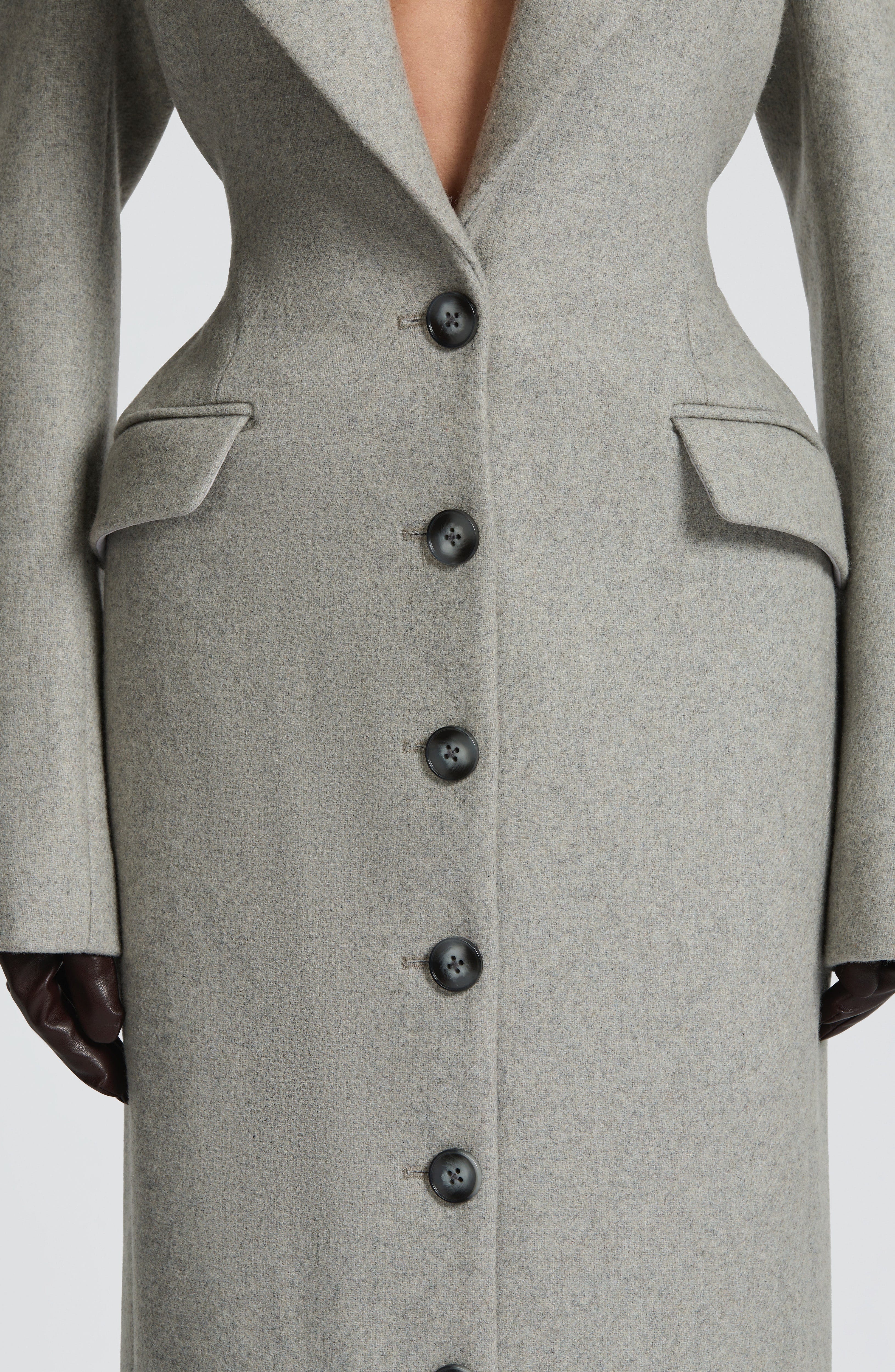 Women's Long Coat Tailored Fit with Peak Lapel - 6