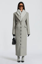 Women's Long Coat Tailored Fit with Peak Lapel - 7